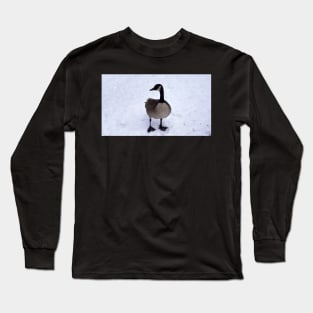 Canada Goose Standing On The Snow Long Sleeve T-Shirt